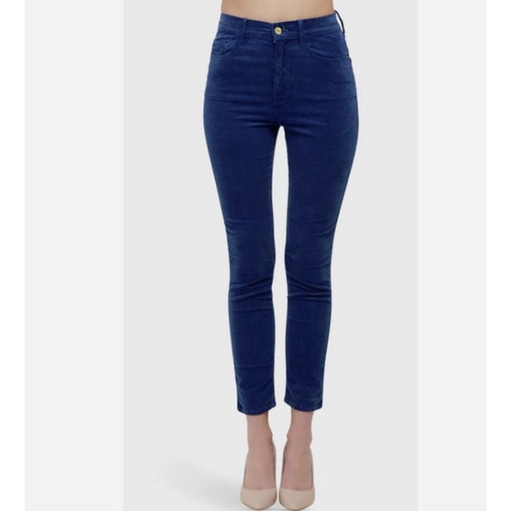 Frame Ali High Rise Slim Corduroy Pants Twilight Navy ( 27 )